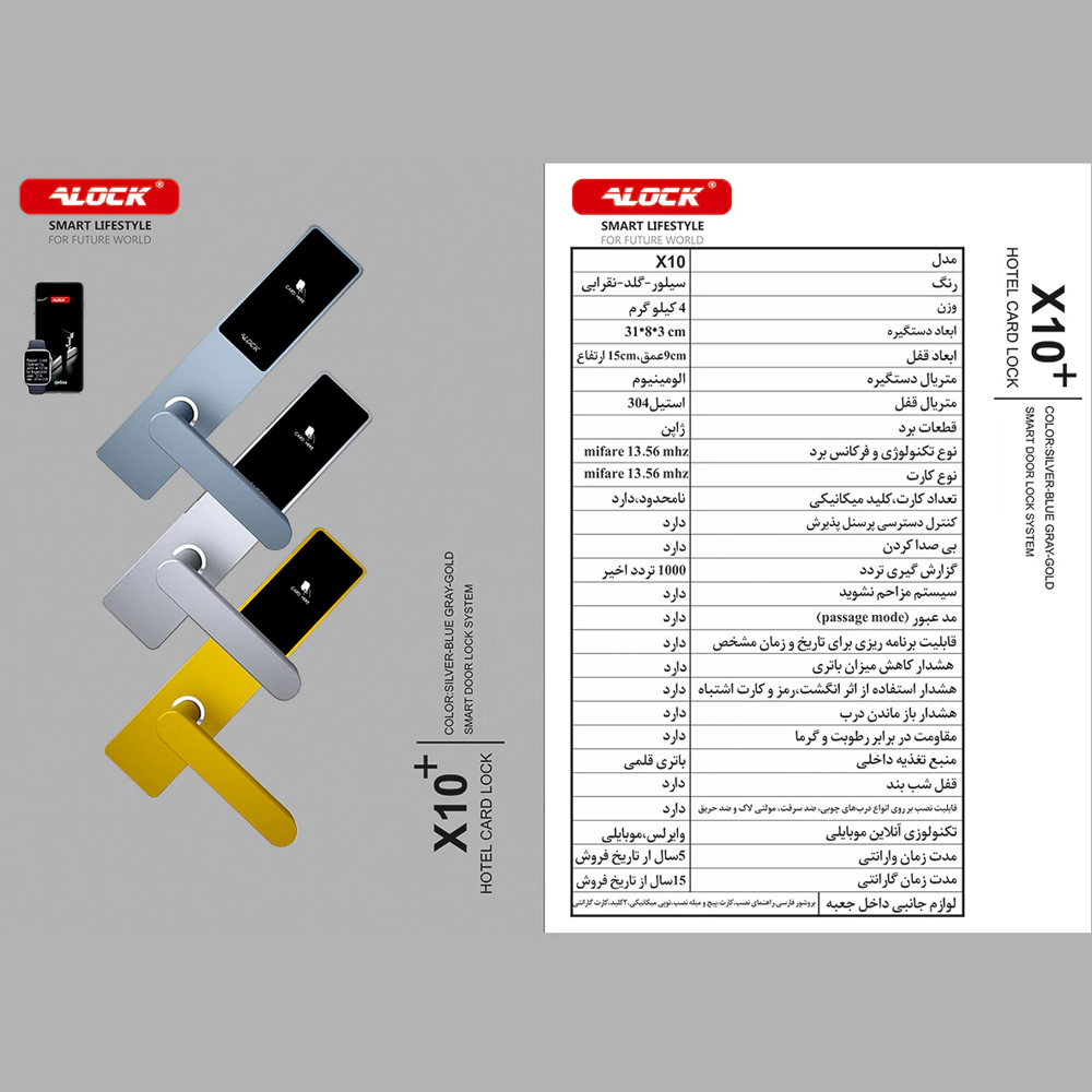 دستگیره کارتی هتلی ALOCK مدل +X10 (آنلاین)