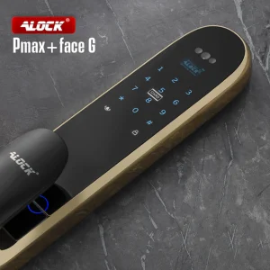 شیرآلات توکار هانس گروهه 5 دستگیره تشخیص چهره و قفل اثر انگشتی دیجیتال ALOCK مدل Pmax Face Gold
