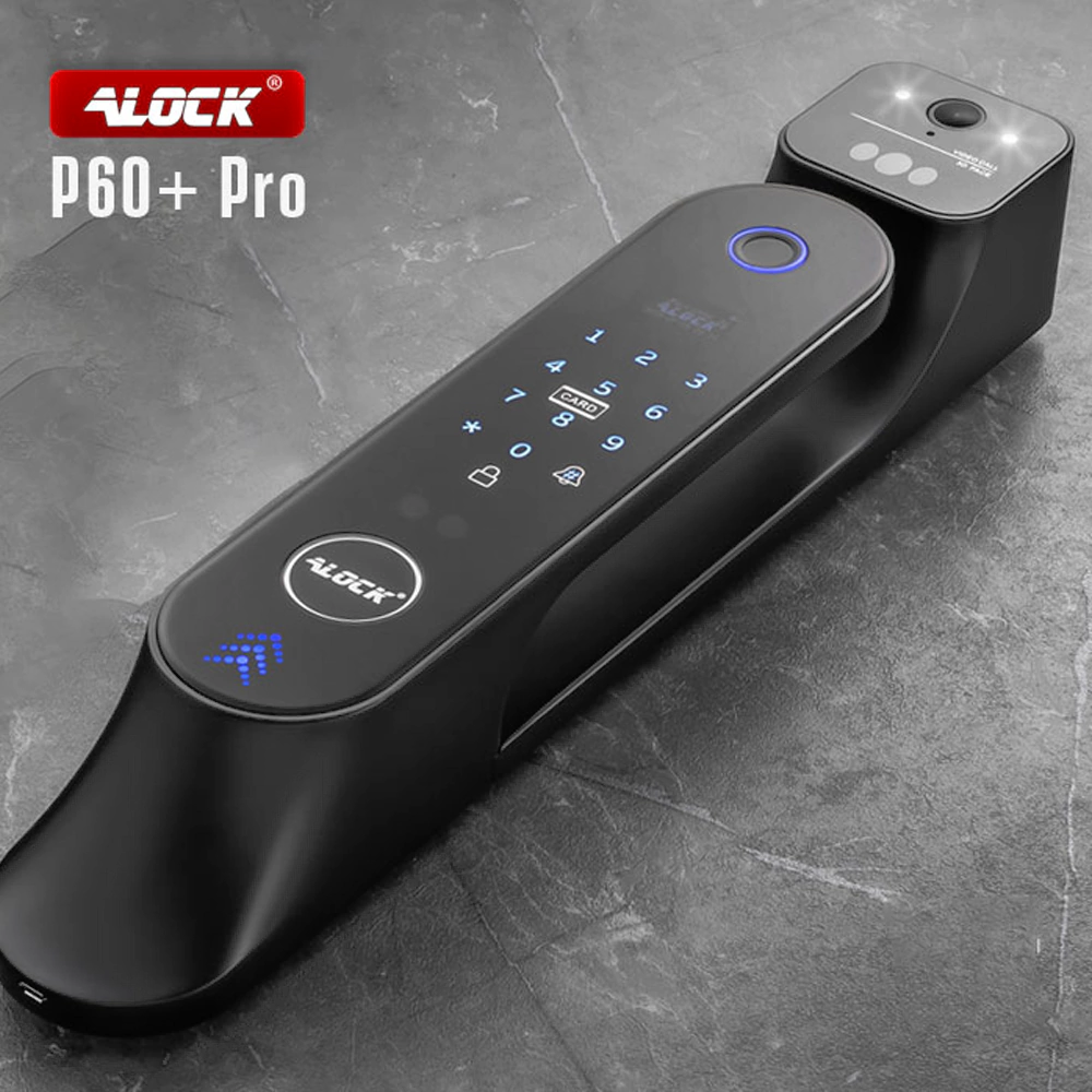 قفل اثر انگشتی دیجیتال و دستگیره تشخیص چهره ALOCK مدل P60+ Pro B